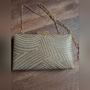 Gold glitzy evening bag